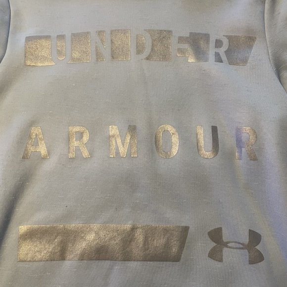 Under Armour UA Size X-Small Light Ice Blue Sweatshirt Hooded Hoody Hoodie EUC - Picture 8 of 9